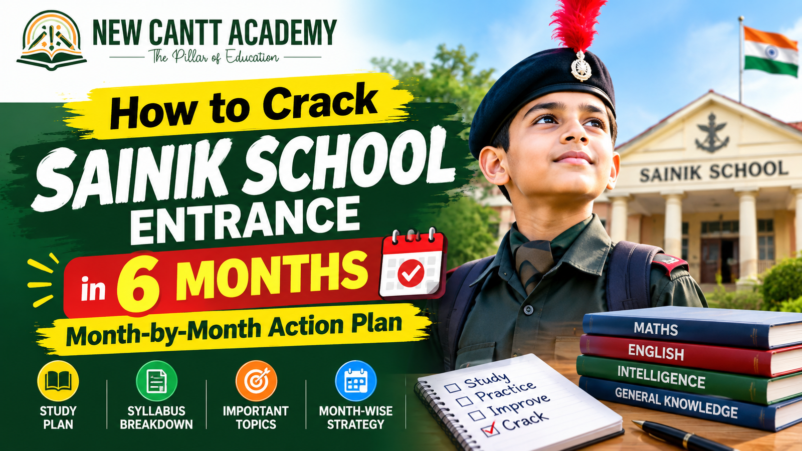 How to Crack Sainik School Entrance in 6 Months: Month-by-Month Action Plan