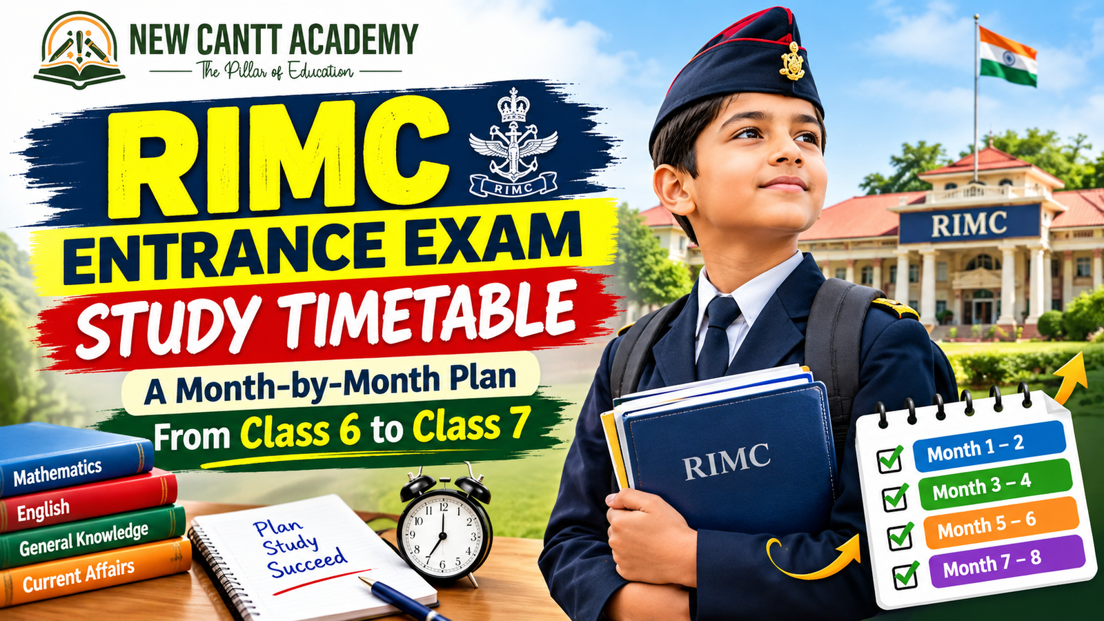 RIMC Entrance Exam Study Timetable: A Month-by-Month Plan From Class 6 to Class 7